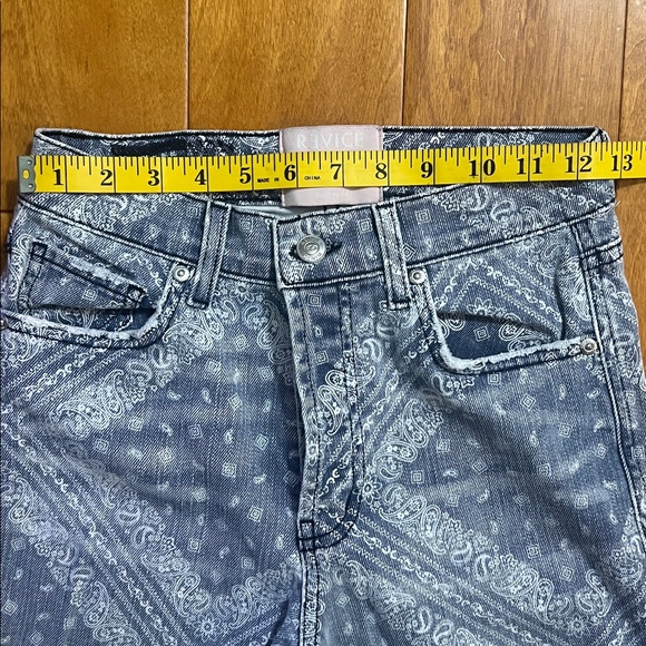 Revice La La Land Jeans Blue Bandana Print Distressed Skinny USA Premium Denim - Picture 4 of 13